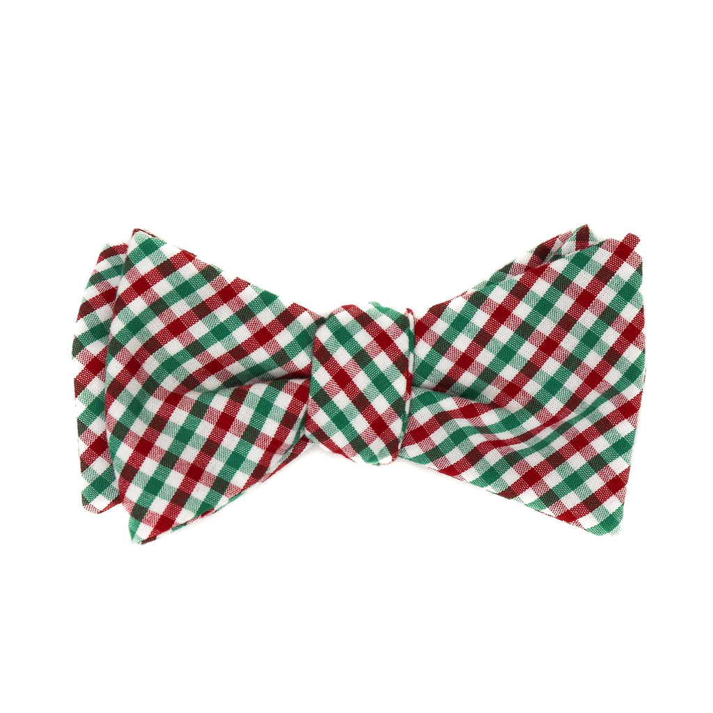 Christmas Gingham Bow Tie
